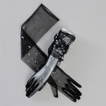 55 cm Transparent Wedding Gloves Pearls Long Elbow Mittens Mesh Arm Covers Women Party Bridal Dress Accessories Photo Props