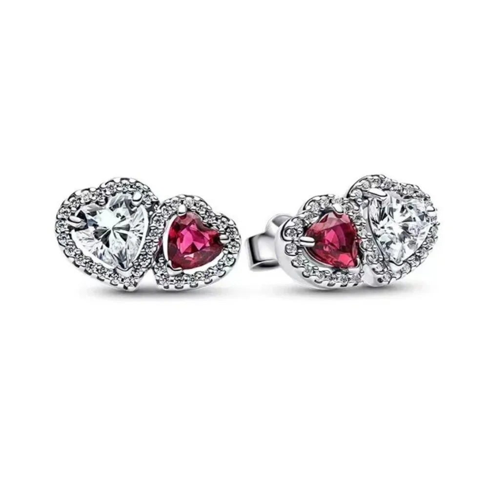 New 925 Silver bow Heart-shaped Ring Necklace Suitable for Valentine's Day,Holiday Gifts for Women DIY High-end ,Fashion Jewelry