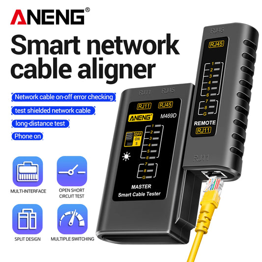 ANENG M469D network cable tester RJ45 RJ11 dual-interface telephone and network cable on-off detection split-type line tester