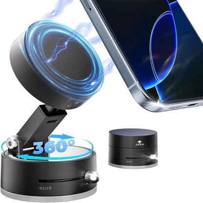 Upgraded 360° Vacuum Magnetic Phone Holder, Magnetic Car Phone Mount, Hands-Free Suction Cup Phone Holder for Car/ Gym/ Mirror