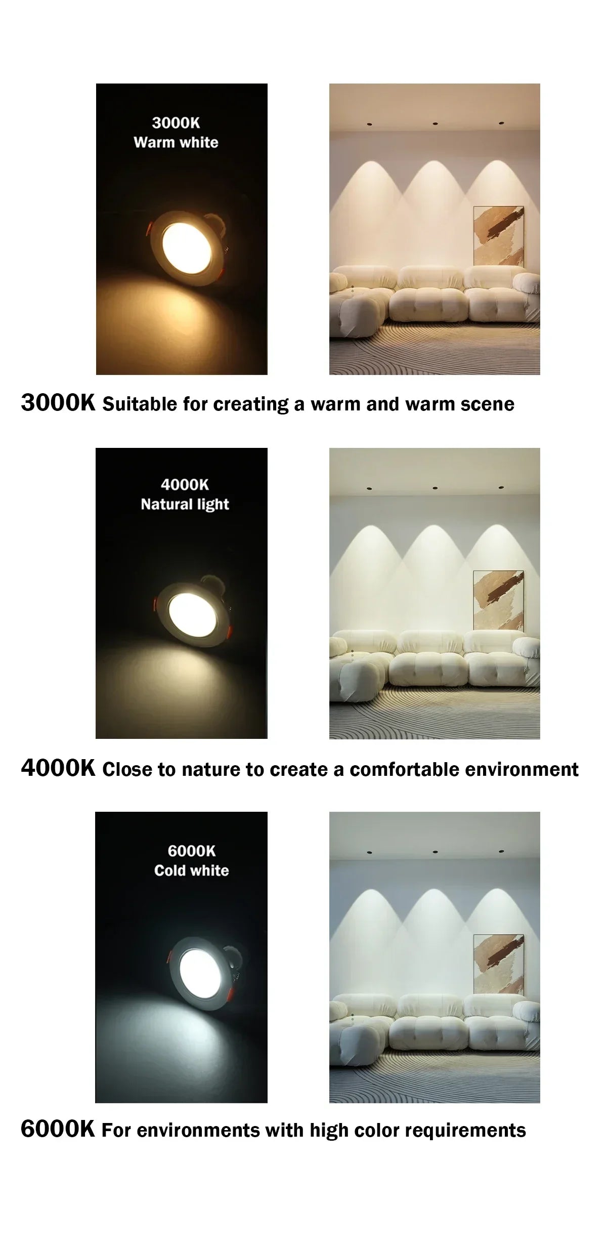 8pcs, Led Bulb Lamps, GU10, AC 220V 110V Light Spot Real Power, 3W 5W 6W 7W 8W 9W Warm White Cold White Lampada for Home LEDs Lamp