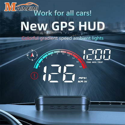 New M22 Car GPS Head-Up Display Speed, RPM (Revolutions Per Minute) in KMH (Kilometers Per Hour) or MPH (Miles Per Hour), HUD GPS Speedometer Projector Screen Dashboard with Odometer and Overspeed Alarm