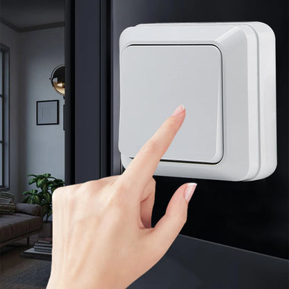WESA Wall Mount Button Switch Classic Plastic Surface 1 Gang 1 Way Vintage Outdoor White Wall Exterior Switch On And Off