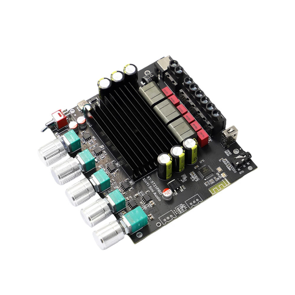ST21PRO TPA3221 Bluetooth 5.0 2.1 Channel Power Audio Stereo Subwoofer Amplifier Board 100WX2+200W Treble and Bass Tuning AMP
