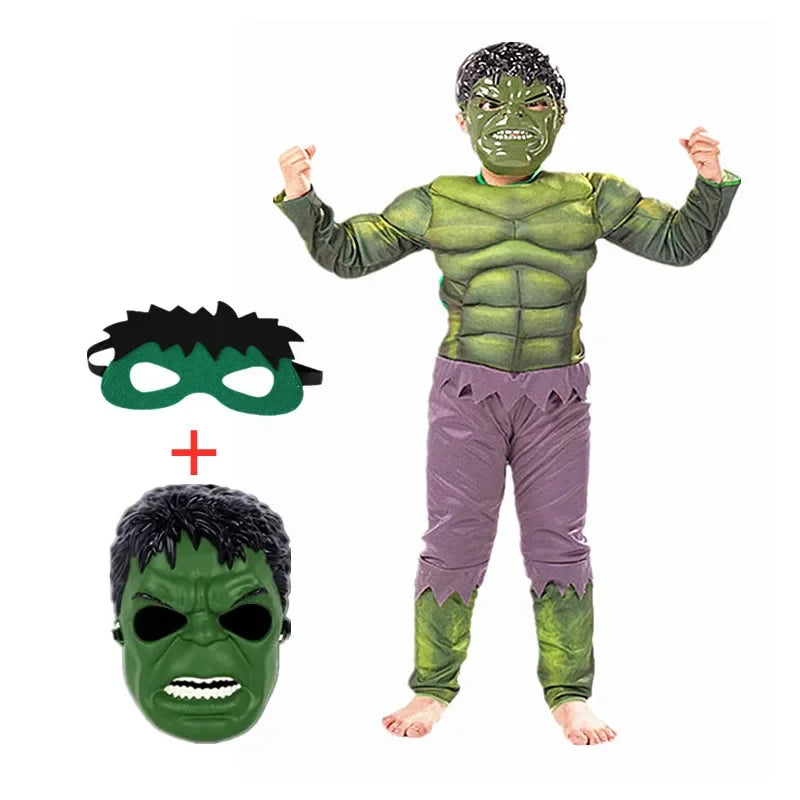 Boys Girls Superhero Costume Movie Characters Cosplay Jumpsuit with Halloween Mask Party Cosplay Outfit for Holiday Dress Up