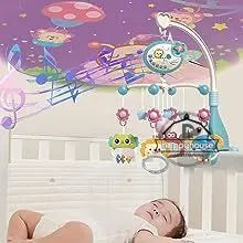 Baby Crib Mobile with Lights Music Projection for Infants 0-6 Months Remote Control Crib Toys for Newborn Baby Mobile for Crib