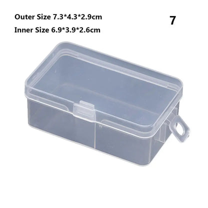 Various Shapes Plastic Transparent Storage Box, Small Items Sundries Organizer Case, Jewelry Earrings Rings Beads Container Tools