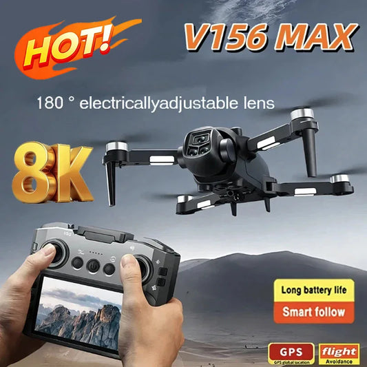 2026 V156 MAX Drone 8K HD 5G WIFI GPS Screen RC Dual Camera Intelligent Obstacle Avoidance Brushless Power Toys Drone Gift 2026