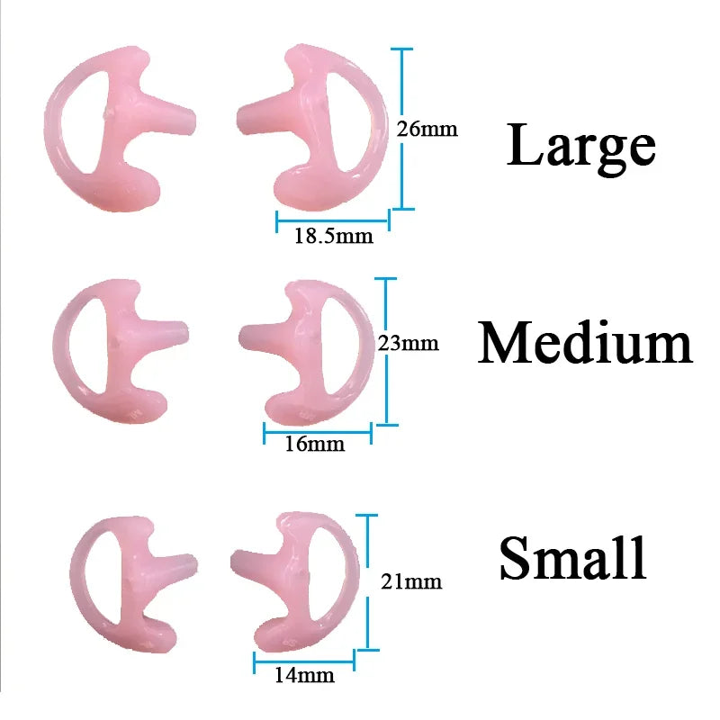 3-Pair Ear Mold Earbud Replacement Soft Silicone Earmould Earplug S/M/L Size for Walkie Talkie Radio Acoustic Earpieces Headsets