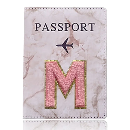 Fashion Passport Protective Cover, Embroidery Letter Pattern Travel Passport Holder, Wallet Gift PU Leather Card Case Cover Unisex