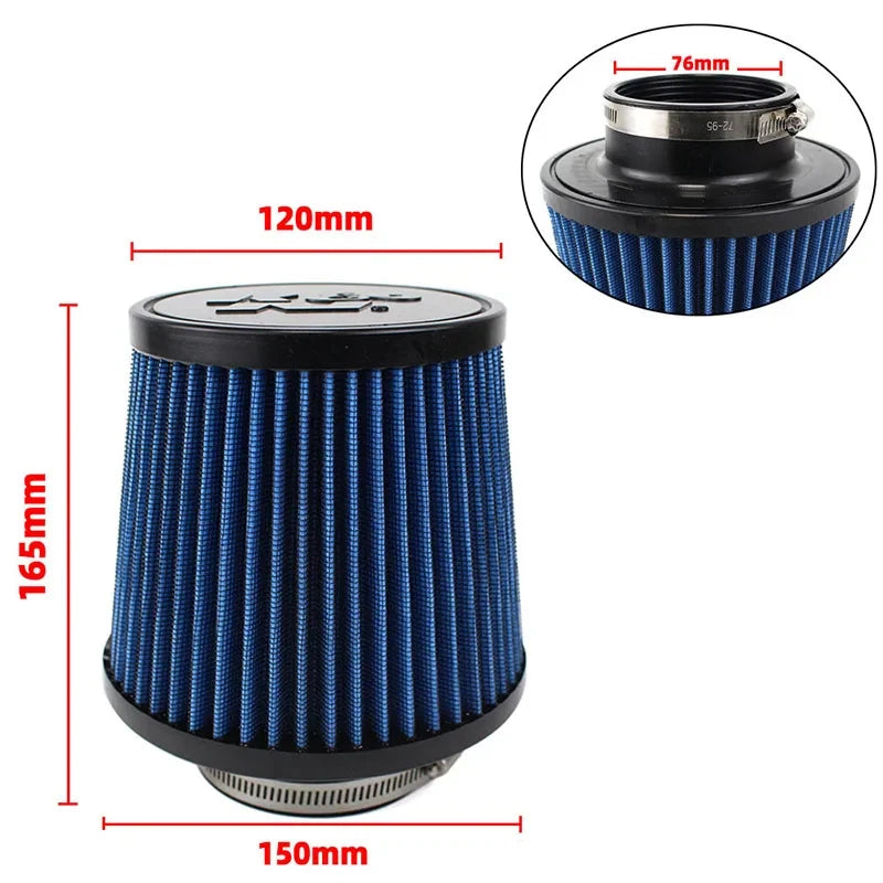 Car Mushroom Head Universal High Flow Intake Air Filter 102mm 89mm 76mm 3 3.5 4 Inch Cone Tapered Air filters for K&N 14084-2