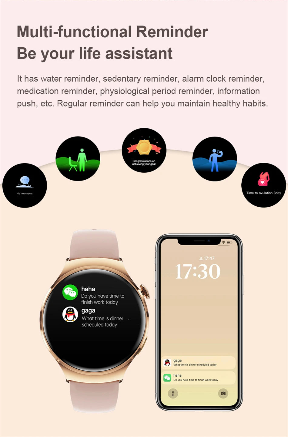 New GPS NFC Bluetooth Call Smartwatch, Women Watch, 4 mini Sports Track, Heart Rate Oximetry Monitoring Health Smartwatch For Woman
