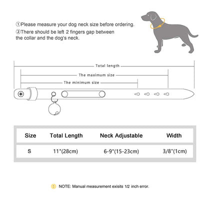 Personalized Cat Collar Leather Kitten Cats Collars Adjustable Pet Necklace With Bell Anti-lost for Cats Free Engraving Custom