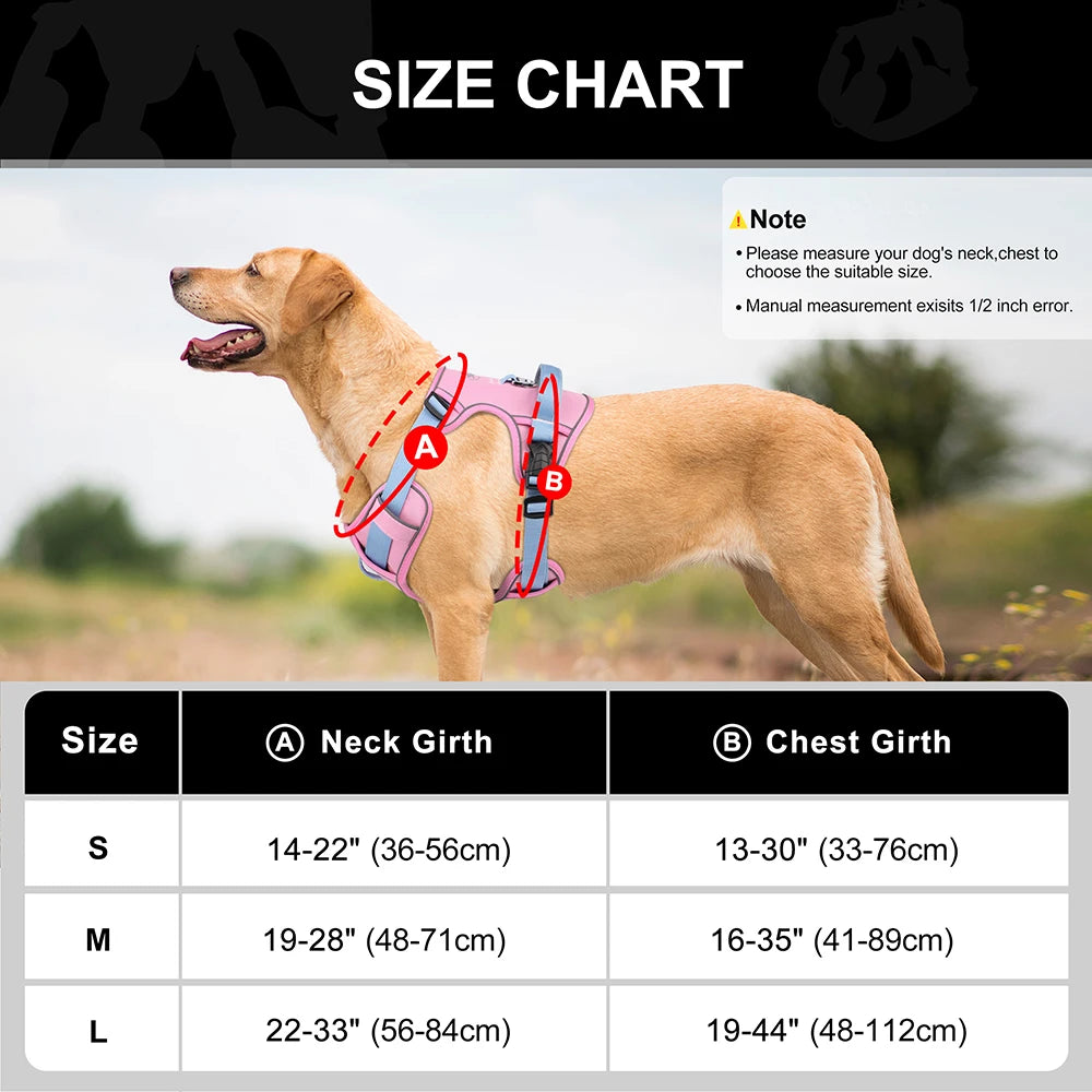 Mesh Breathable Dog Harness, Nylon Reflective Dog Harnesses Vest, Durable Pet Training Vest, Adjustable for Small Medium Large Dogs