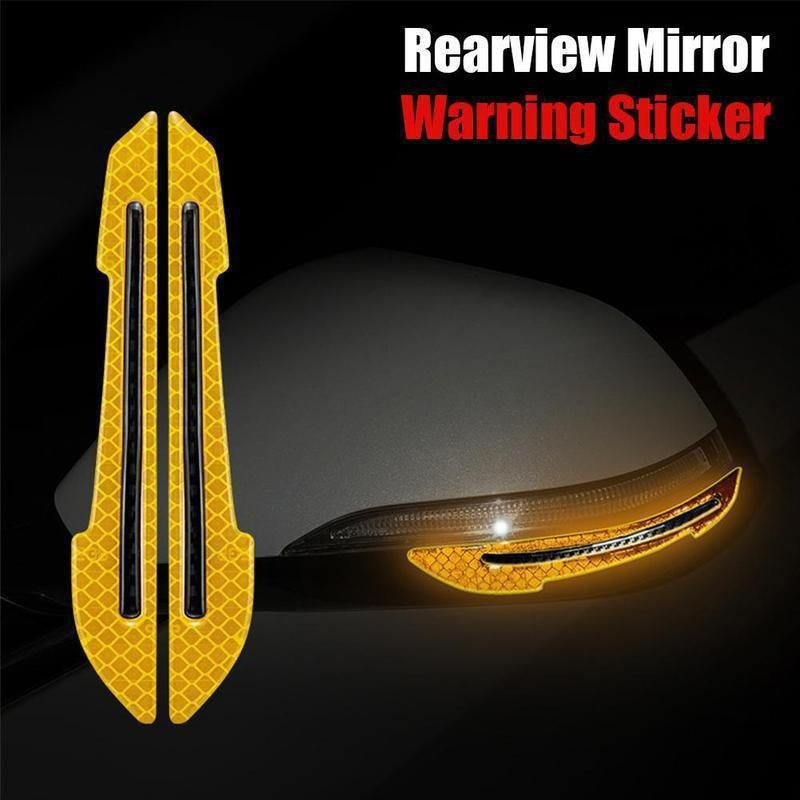 2Pcs/set, Car Rearview Mirror Reflective Sticker, Safety Warning Reflective Sticker, Car Rearview Mirror Decorative Strip