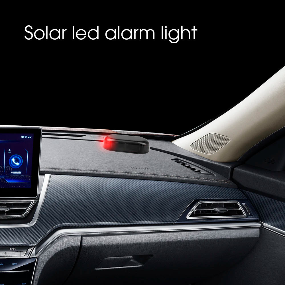 SEAMETAL 1/2PCS Solar Powered Simulated Dummy Alarm Light Wireless Car Fake Security Light Warning Lamp Anti Theft LED Flashing