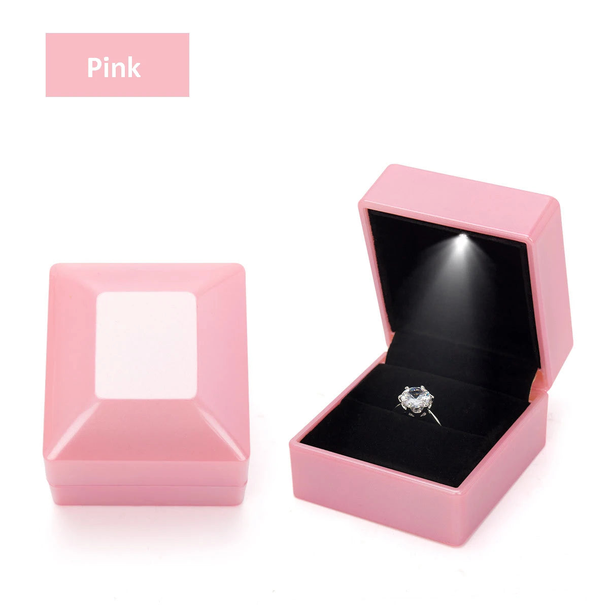 LED Jewelry Ring Box with Light Luxury Crown Earrings Pendant Storage Display Proposal Wedding Gift Box Jewelry Organizer Box