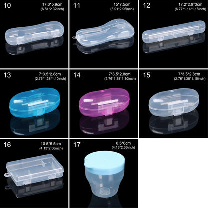 Various Shapes Plastic Transparent Storage Box, Small Items Sundries Organizer Case, Jewelry Earrings Rings Beads Container Tools
