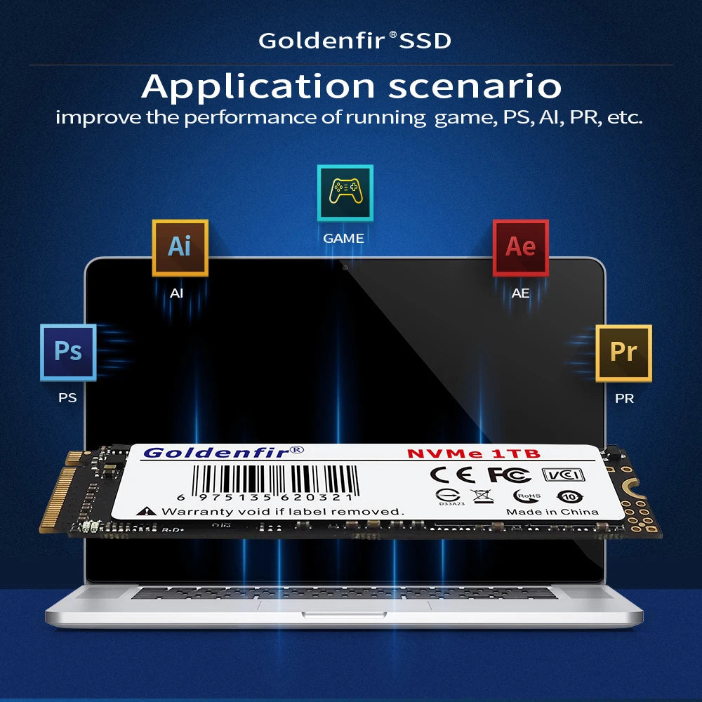 M2 SSD NVMe 256GB, Goldenfir M.2 PCIe 128GB 120GB 512GB 1T, Solid State Disk 2280, Internal Hard Drive for Laptop Desktop TLC/QLC