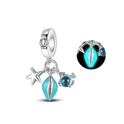 New 925 Silver Octopus crab Charm Bead Sea turtle starfish Seahorse dolphin Pendant Fit Original Bracelet Women DIY Jewelry Gift