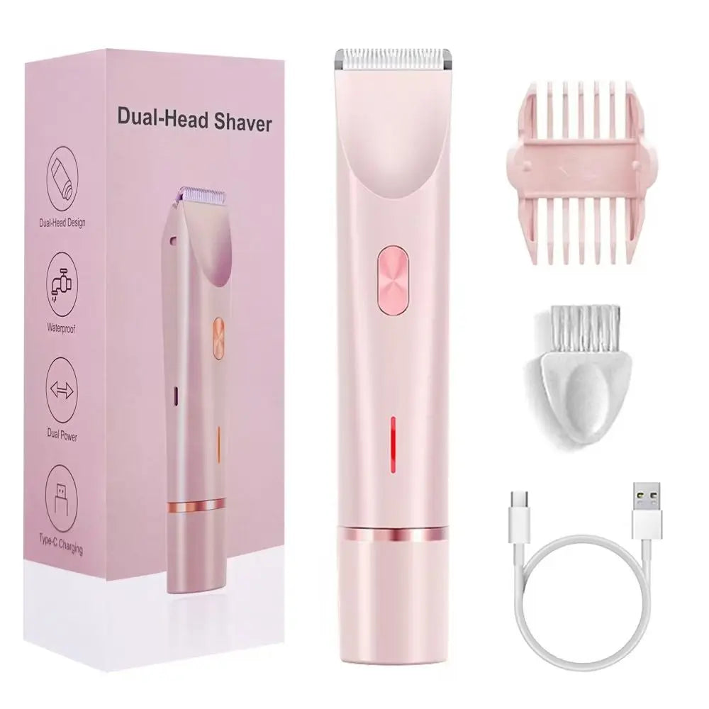 Waterproof Rechargeable Electric Shaver, Mini Women Bikini Trimmer, Body Hair Remover, Mini Double Headed Electric Epilator