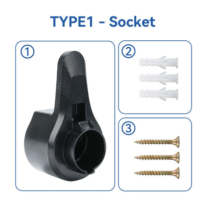 IPENGEN EV Charger Plug Holder for Electric Vehicle Type 2/Type 1/GBT Charging Cable Plug Stand Extra Protection Wallbox