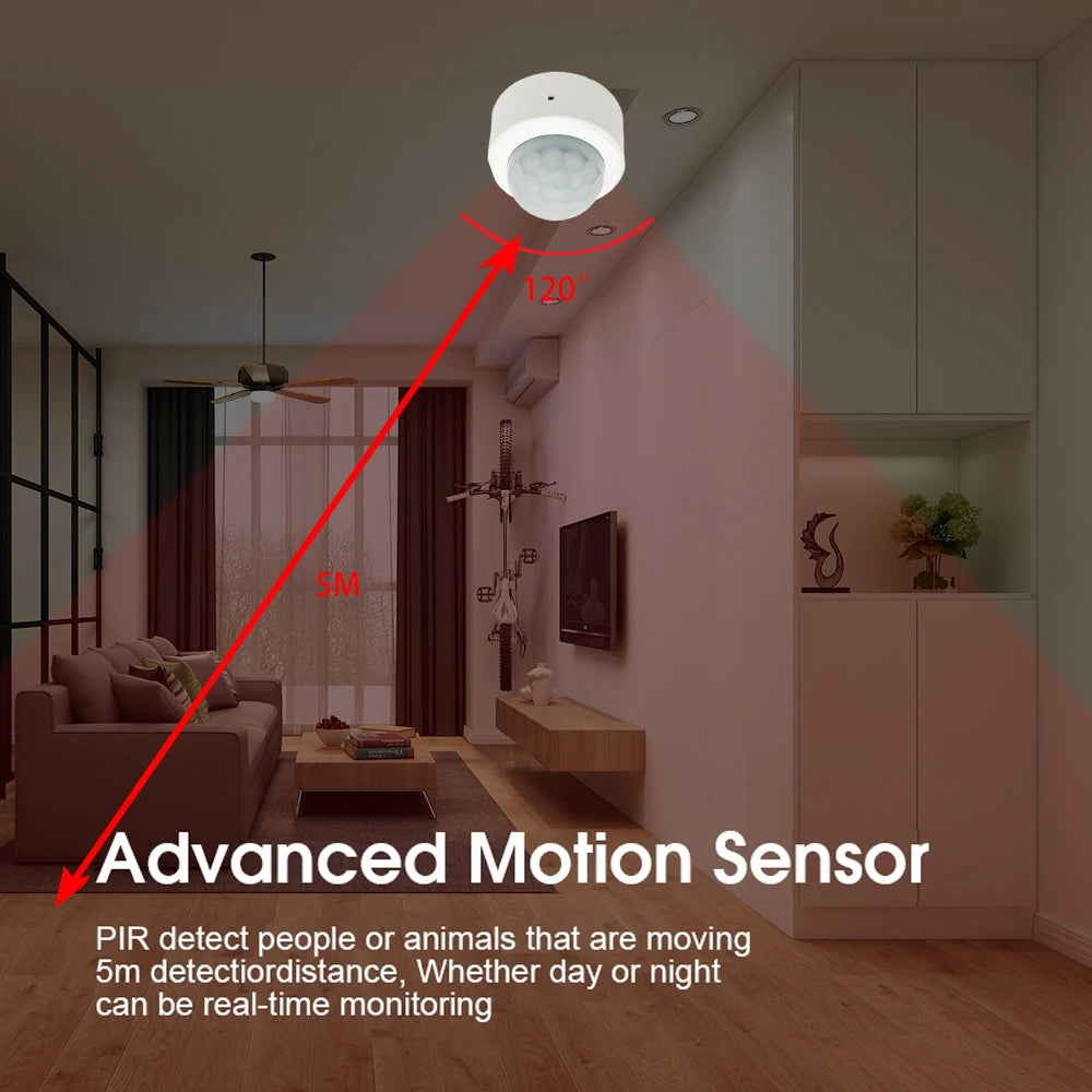 Tuya Zigbee Smart PIR Motion Sensor Infrared Detector with Lux Detection Anti-theft Alarm Sensor Wireless Security Protection