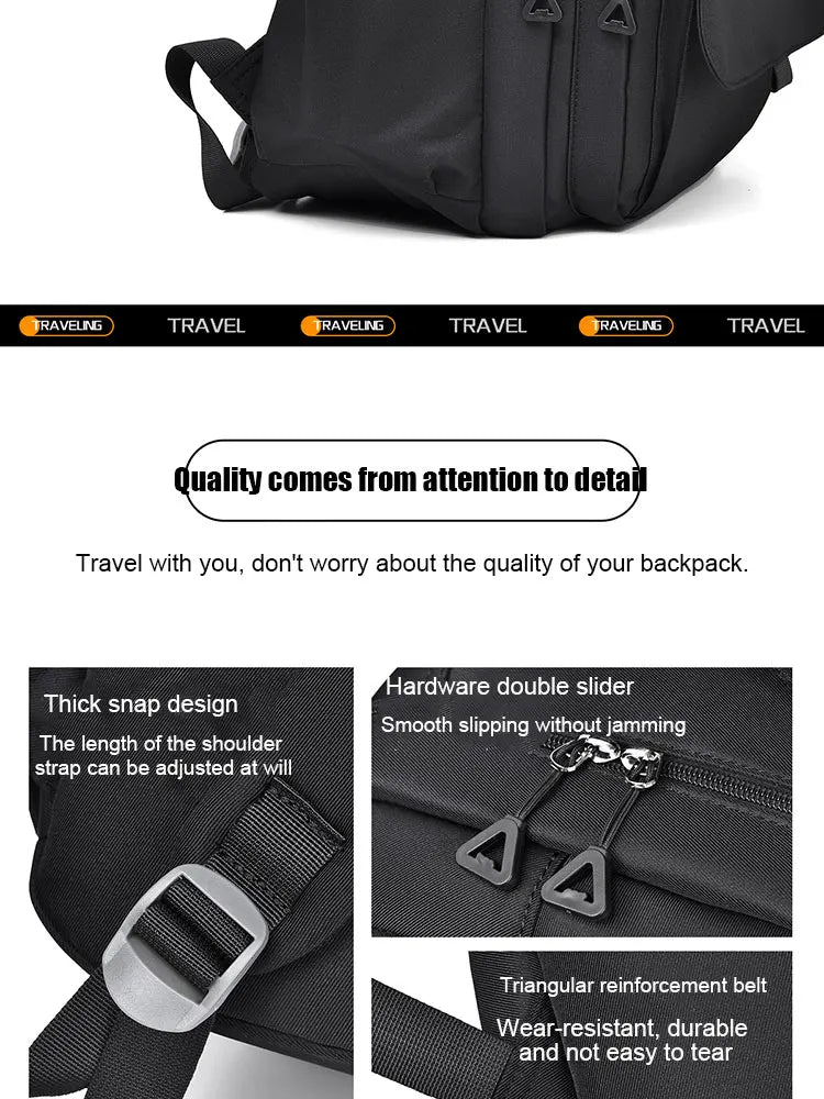 A Multi-layer Waterproof and Stylish Oxford Backpack, Large-capacity Simple Commuter Out-of-town Student Backpack