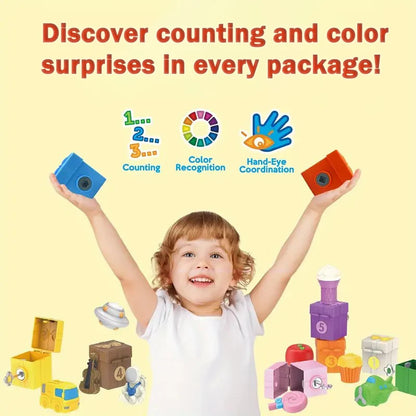 Montessori Train/Surprise Party Gift Set: Toddler Learning Toys, Counting & Sorting Toys, Fine Motor Finger Puppet Games for Kids