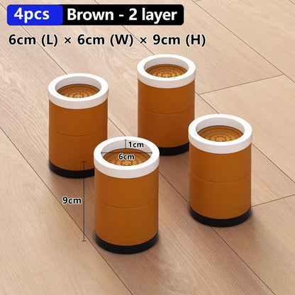 Stackable Furniture Heightening Foot Pads: Table Leg Pads, Coffee Table & Cabinet Base Risers, Bed Leg Heightening Pads