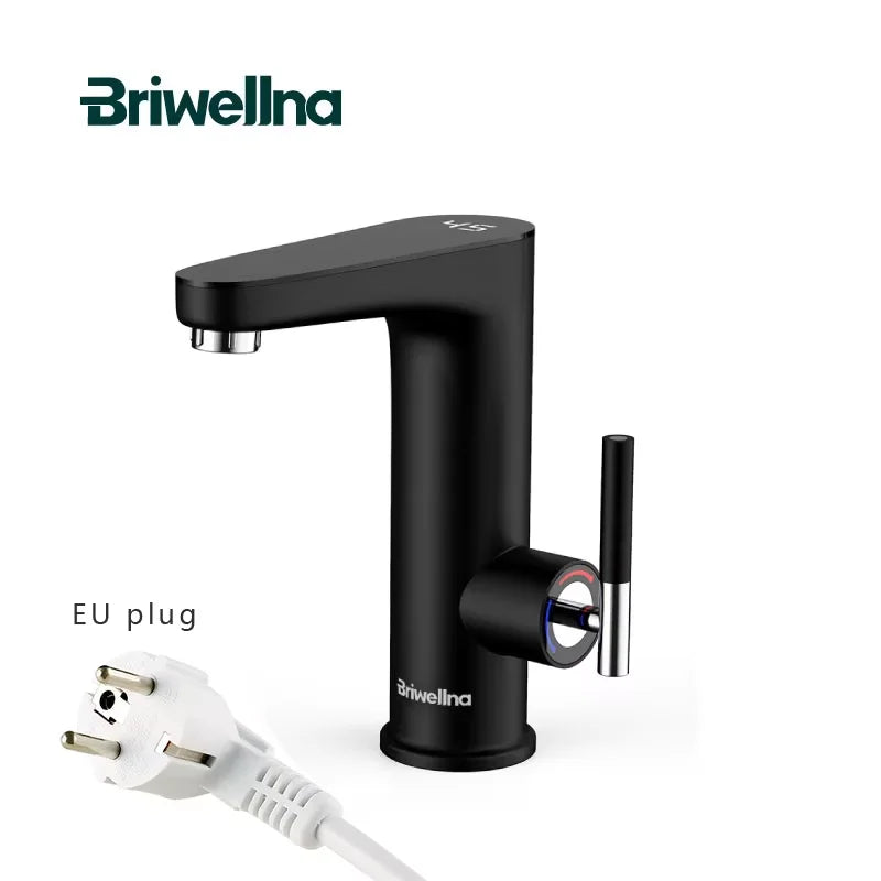 Briwellna Electric Water Heater Hot Water Faucet 2-in-1 Basin Tap Tankless Geyser 220V Instant Water Heater Faucet For Home