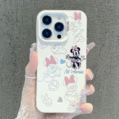 Lovely Mickey Minnie Mouse Cartoon Cute Couple Phone Case For iPhone 16 15 14 13 12 11 Pro Max XR XS Max 7 8 Plus MINI, Y2K Cover