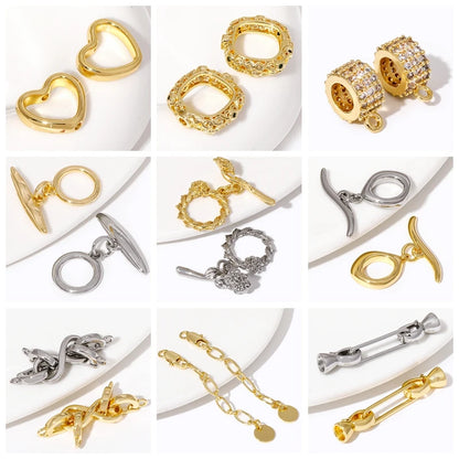 1/3/5Pcs/lot, 18K Gold Plated Round Extension Chain For Jewelry Making, Brass Extended Tail Chain, DIY Necklace Accessories