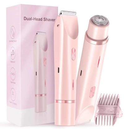 Waterproof Rechargeable Electric Shaver, Mini Women Bikini Trimmer, Body Hair Remover, Mini Double Headed Electric Epilator