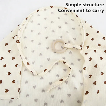 Baby Nursing Cover, Arched Neckline, Soft & Breathable 100% Cotton, Mother's Nursing Apron, Multi-use Stroller Cover