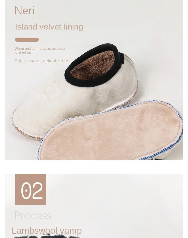 Autumn Winter Warm Baby Slippers, Toddler Plush Floor Sock Shoes, Boys Girls Soft Anti-slip Walking Shoes, Indoor Home Kids Socks