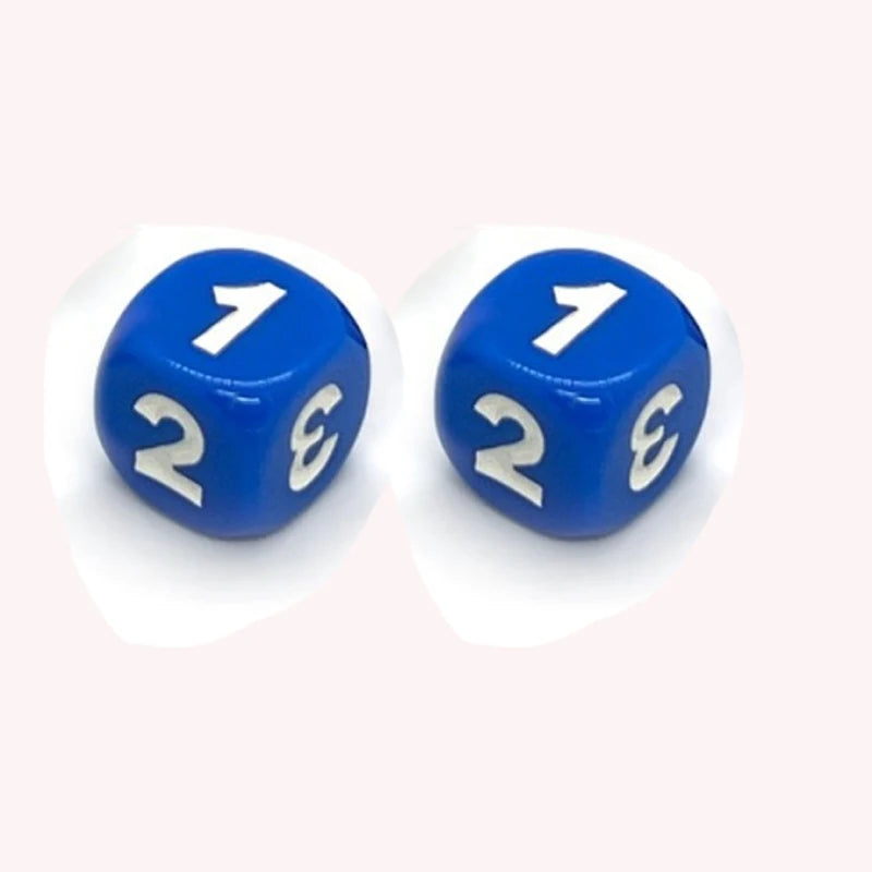 10Pieces Number 1 2 3 123 D6 14mm Acrylic Dice 6-sides Dices For Board Game Cubes 6 Colors learning game accessories