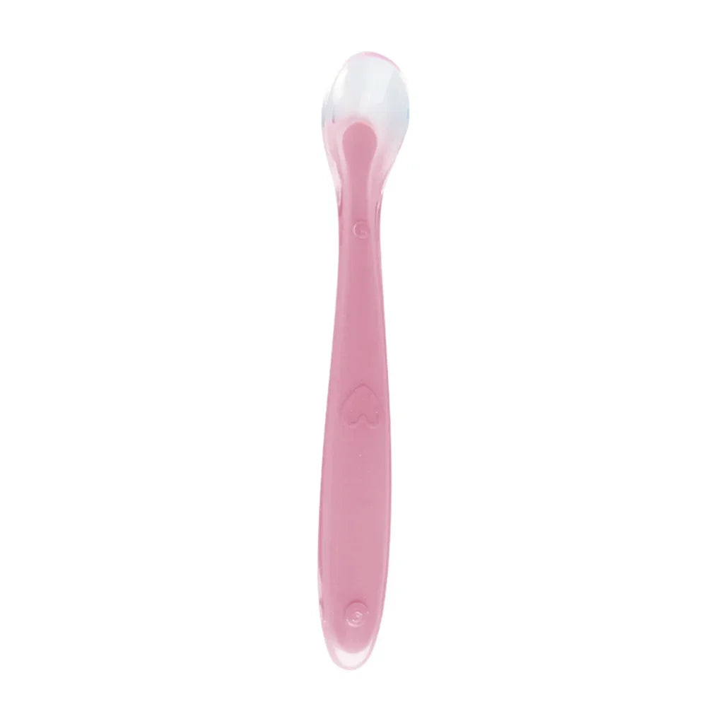 2pcs Baby soft silicone Spoon & PP Transparent Box Baby Feeding Soft Tip Tableware Learning Eat Training Auxiliary Tools