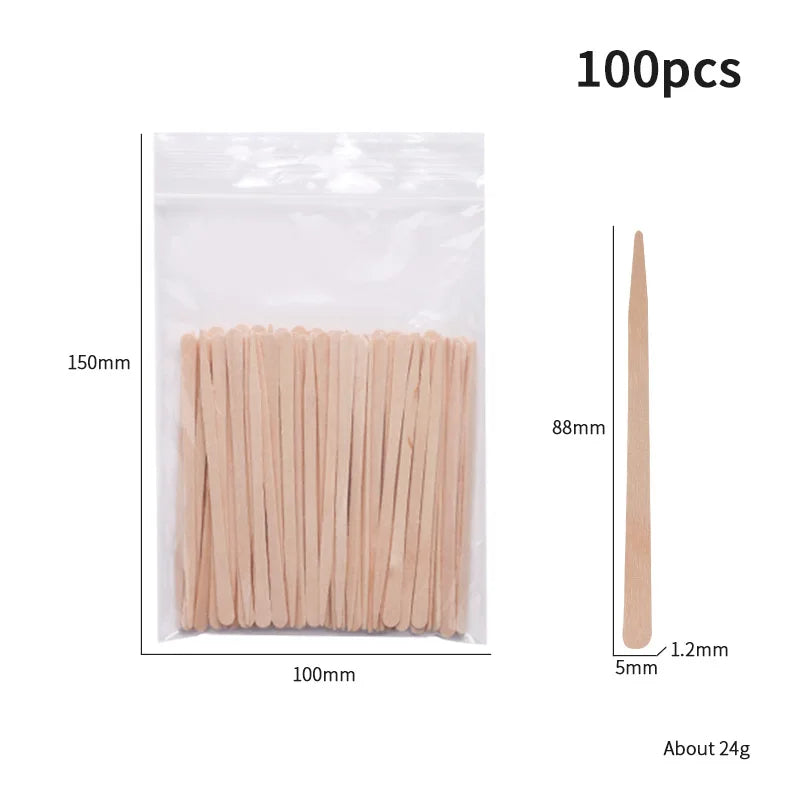 100pcs Disposable Waxing Wooden Tongue Depressor Body Hair Removal Stick Tongue Depressor