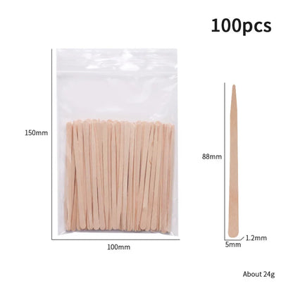 100pcs Disposable Waxing Wooden Tongue Depressor Body Hair Removal Stick Tongue Depressor
