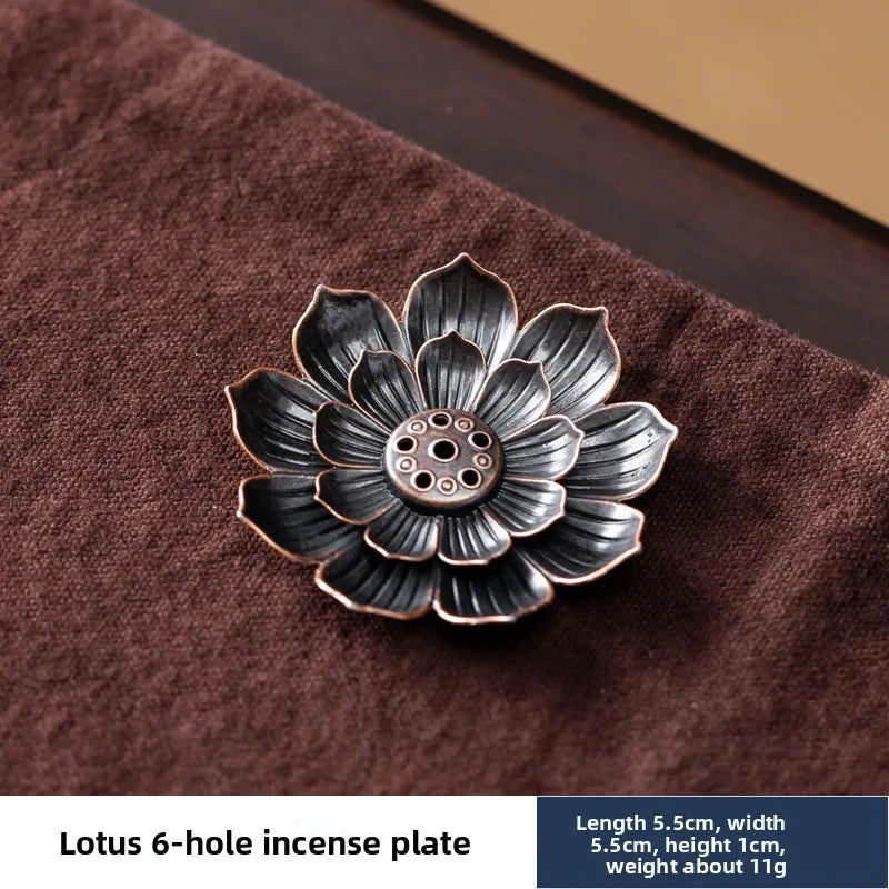 1Pcs Porous Lotus Zen Line Incense Insertion 2-In-1 Incense Holder Sandalwood Burner Lncense Plate Tray Retro Home Decorations