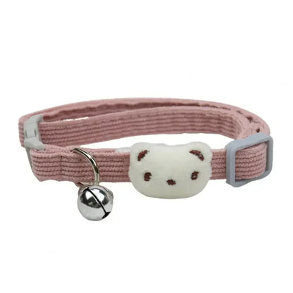 Lovely Pet Collar, Adjustable Cartoon Style Soft Pet Necklace with Bell, Adjustable Small Dog Cat Collar, Pet Supplies, MOONBIFFY