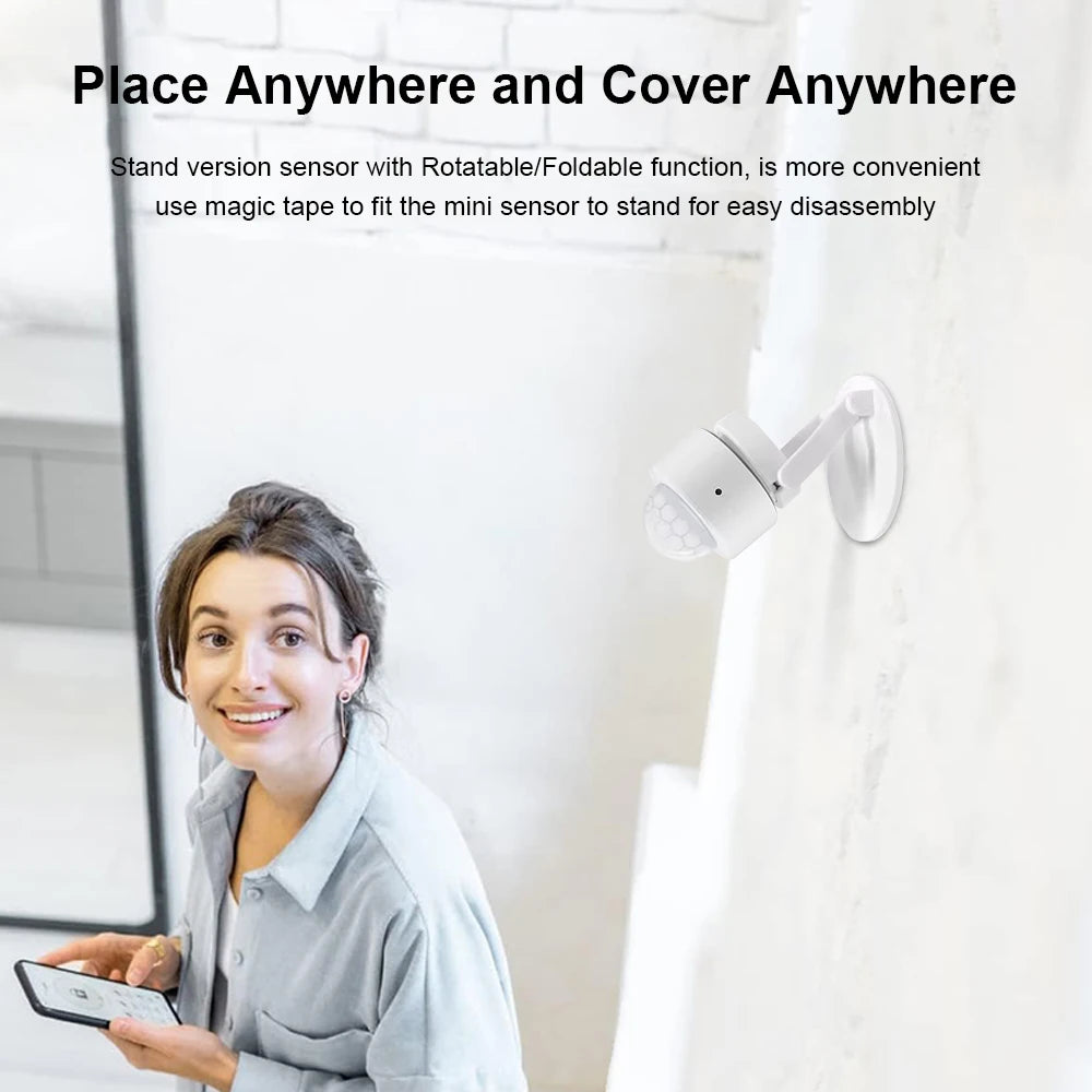 EWelink Zigbee With/Without a Stand PIR Motion Sensor, Human Body Infrared Detector, Security Alarm Sensor Works With APP