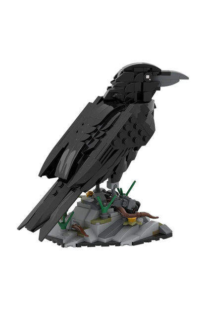 MOC Raven Model Building Blocks Sets Clever Raven Black Bird 3D Home Ornament Brick STEM Toy Adult Valentine's Day Gift
