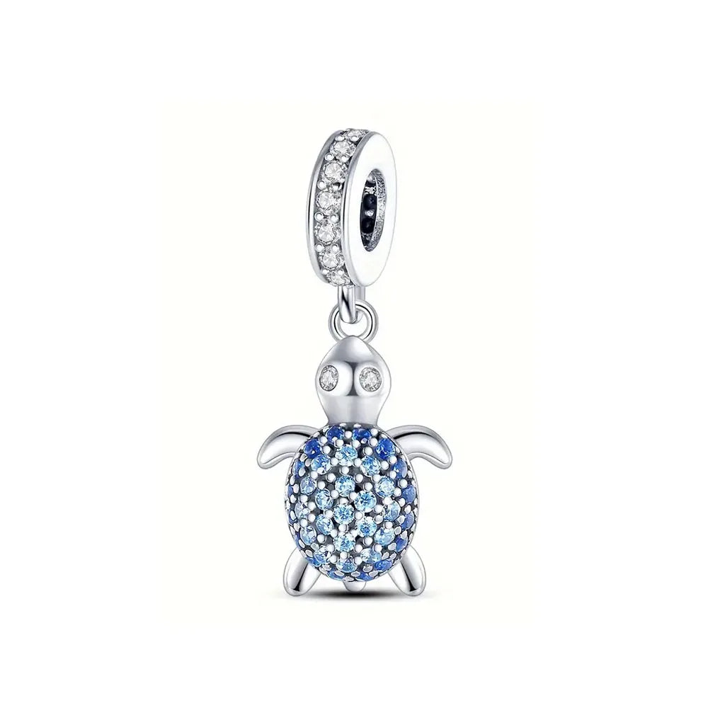 New 925 Silver Octopus crab Charm Bead Sea turtle starfish Seahorse dolphin Pendant Fit Original Bracelet Women DIY Jewelry Gift