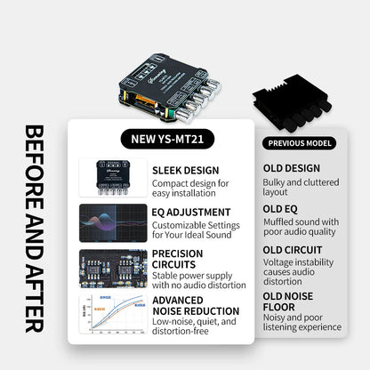 2.1 Channel Bluetooth 5.0 Subwoofer Amplifier Board 50W x 2 + 100W Power Audio Stereo Amplifier Board Bass AMP AUX