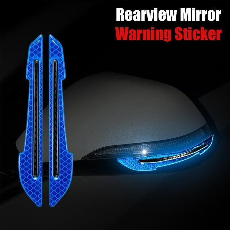 2Pcs/set, Car Rearview Mirror Reflective Sticker, Safety Warning Reflective Sticker, Car Rearview Mirror Decorative Strip