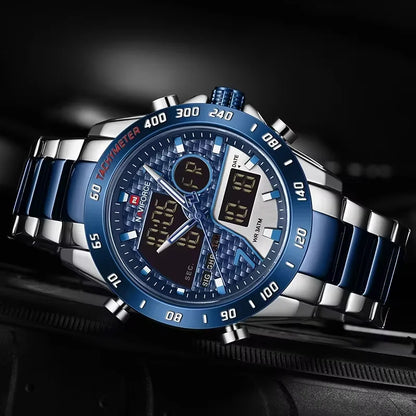 NAVIFORCE Luxury Brand Men's Wrist Watch Military Digital Sport Watches For Men Steel Strap Quartz Clock Male Relogio Masculino