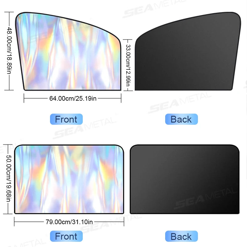 SEAMETAL Magnet Car Side Window Curtain Summer Cooling Car Sunshades UV Protector for Front/Back Window Car Styling Accessories