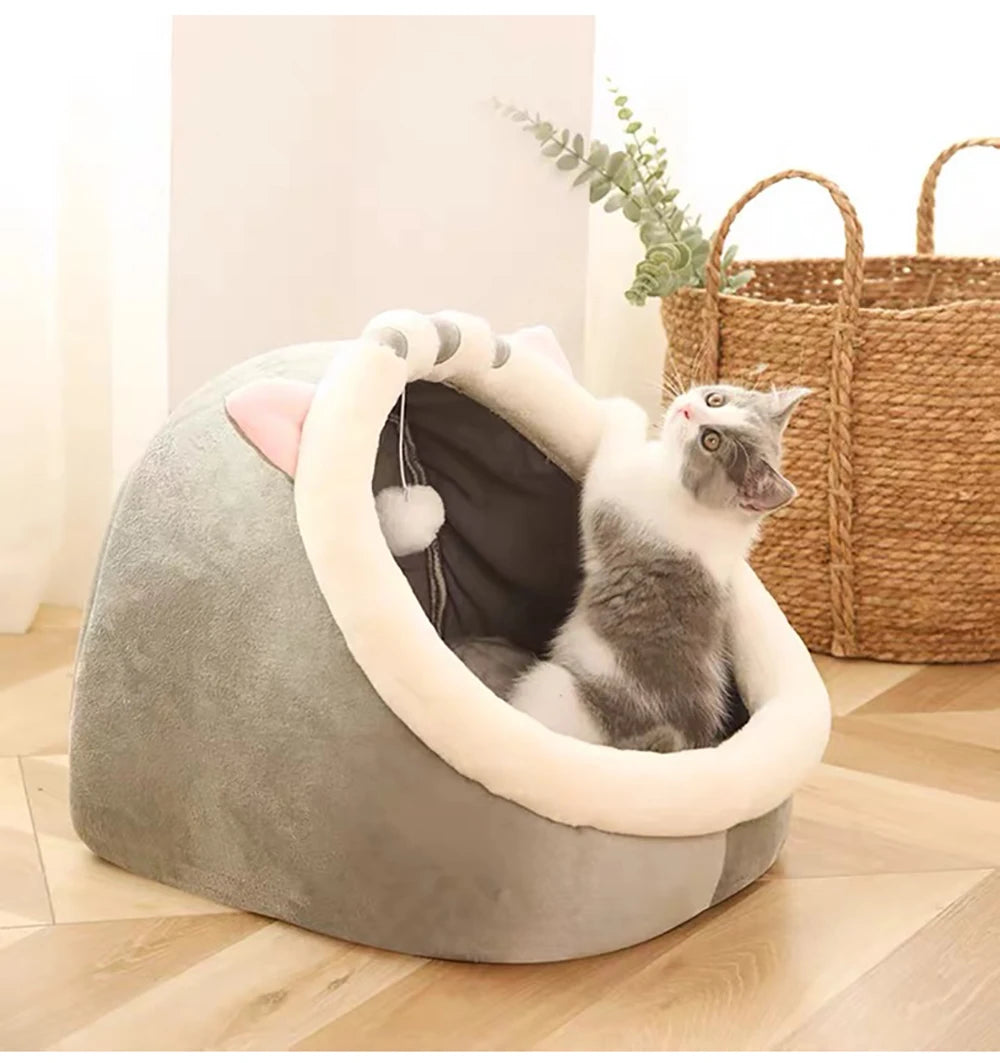 Deep Sleep Cat Bed, Cartoon Pet Bed, Foldable Removable Washable Pet Sleeping Bed for Small Dog, Mat Bag Cave, Cats Bed